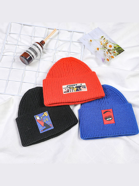Beanie Unisex Σκούφος Πλεκτός σε Μαύρο χρώμα