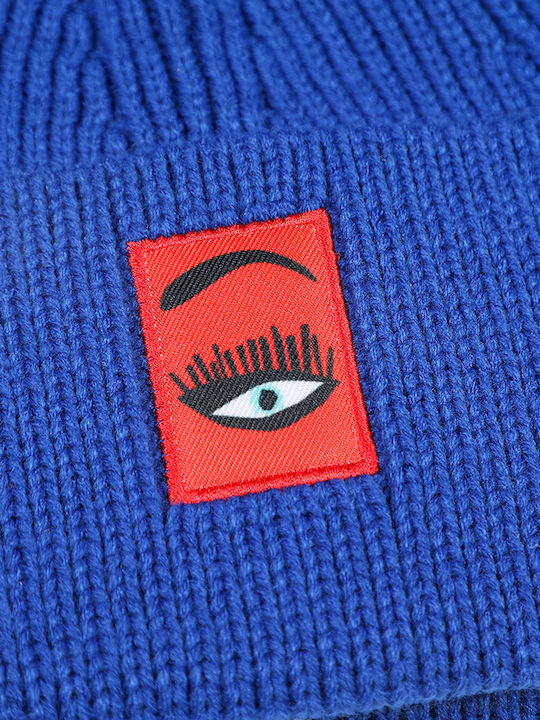 Beanie Unisex Σκούφος Πλεκτός σε Μπλε χρώμα