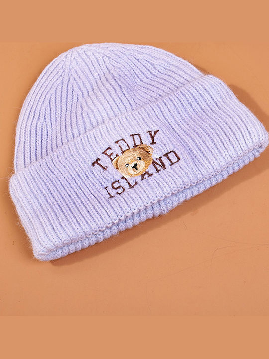 Beanie Unisex Σκούφος Πλεκτός σε Μωβ χρώμα