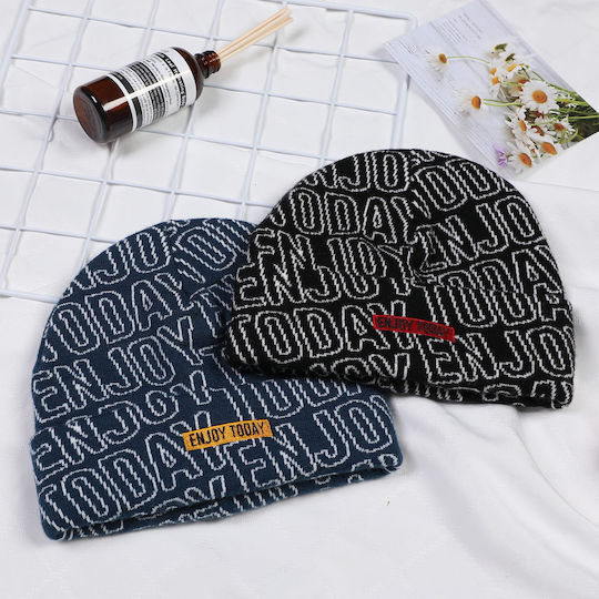 Beanie Unisex Σκούφος Πλεκτός σε Μπλε χρώμα