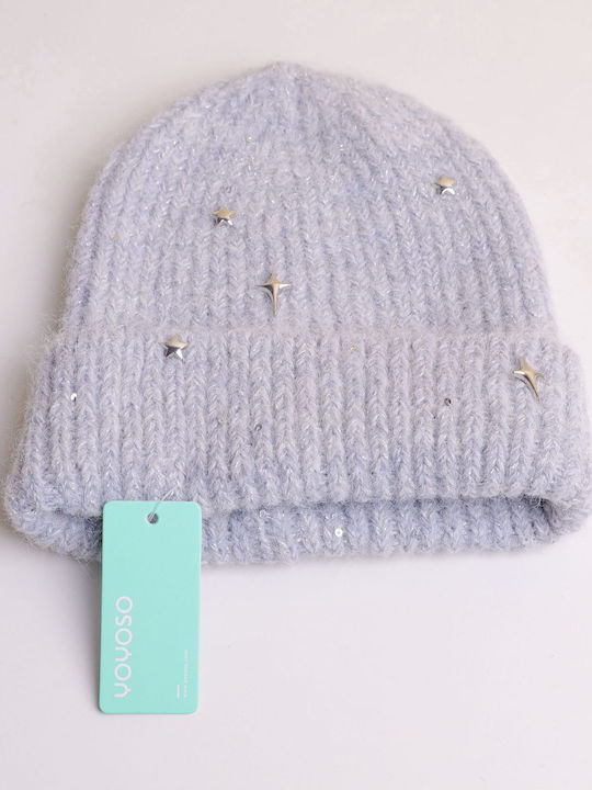 Beanie Unisex Σκούφος Πλεκτός σε Γκρι χρώμα