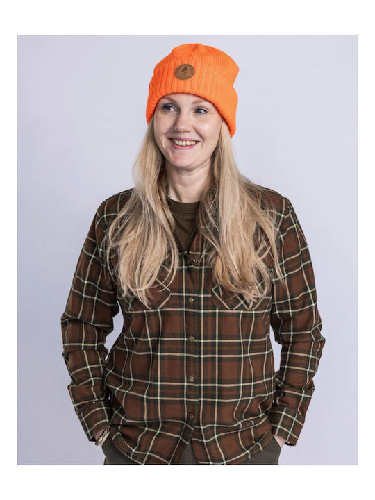 Windy Full Face Unisex Fleece Beanie Knitted in Orange Colour