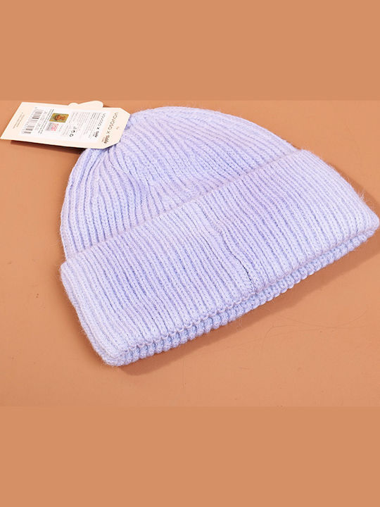 Beanie Unisex Σκούφος Πλεκτός σε Μωβ χρώμα