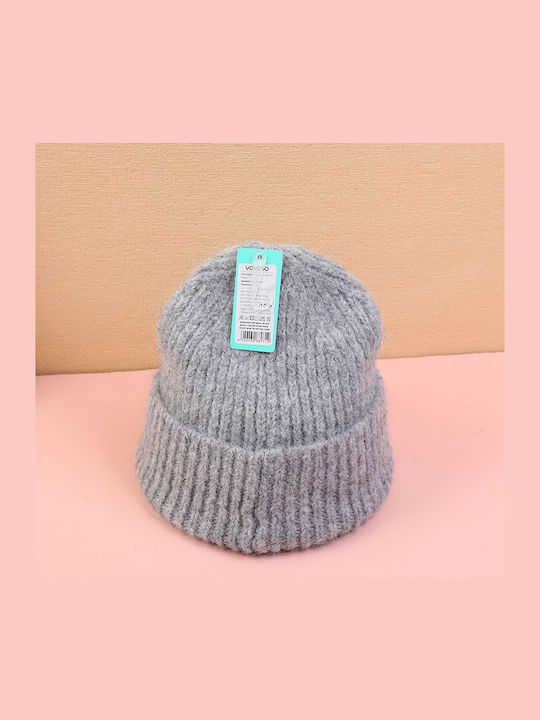 Beanie Unisex Σκούφος Πλεκτός σε Γκρι χρώμα