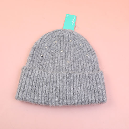 Beanie Unisex Strickmütze in Grau
