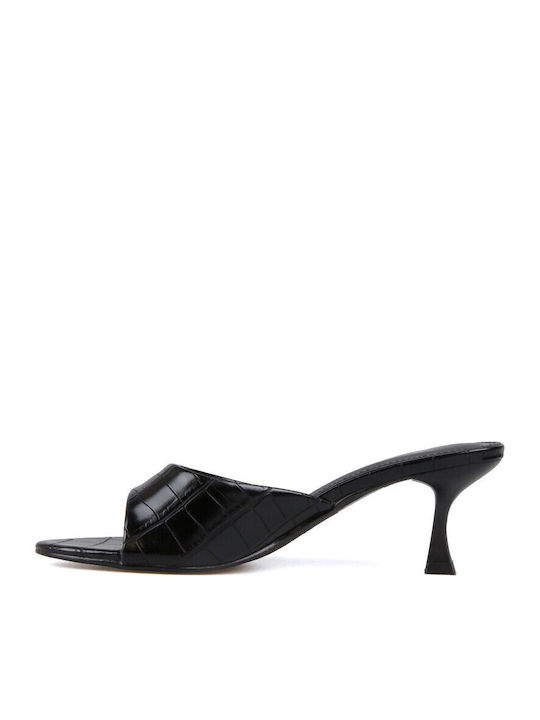 Mules With High Heel In Black Colour