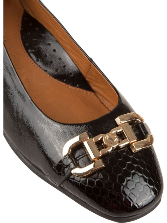 Damen Ballerinas aus Leder in Schwarz Farbe
