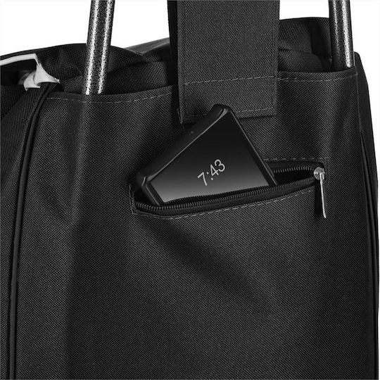 Plastic Shopping Trolley Foldable Black 40lt
