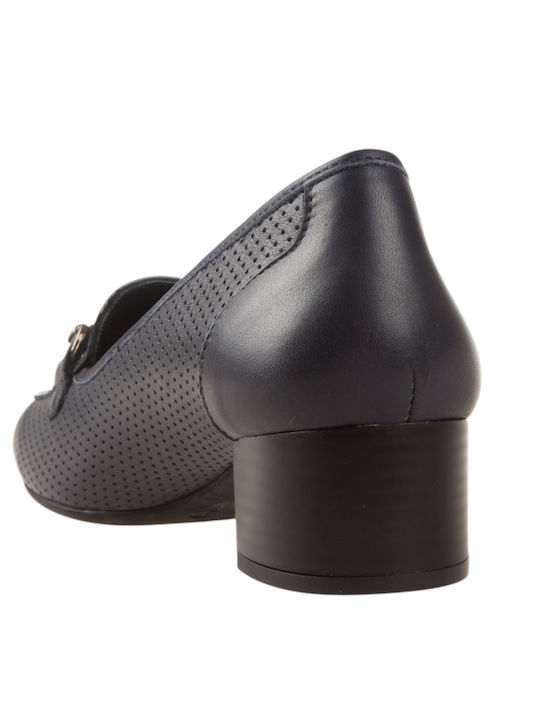 Mocasini Dama Din Piele În Culoare Albastră