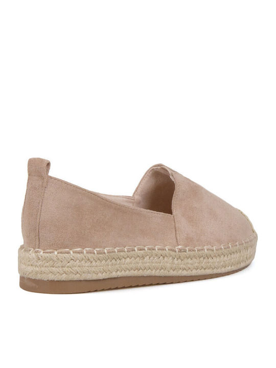Suede Γυναικείες Εσπαντρίγιες σε Μπεζ Χρώμα