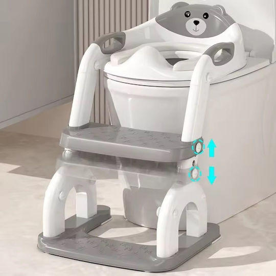 Little Mom Scaun De Toaletă Pentru Copii BH-1009 Roz Cu Treaptă Cu Mânere Și Pernuță