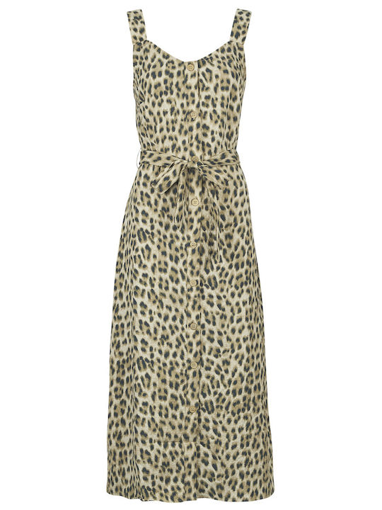 Ro W Summer Midi Dress Beige