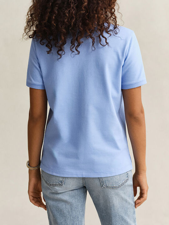 Reg Shield Damen Polo Bluse Kurzärmelig Hellblau