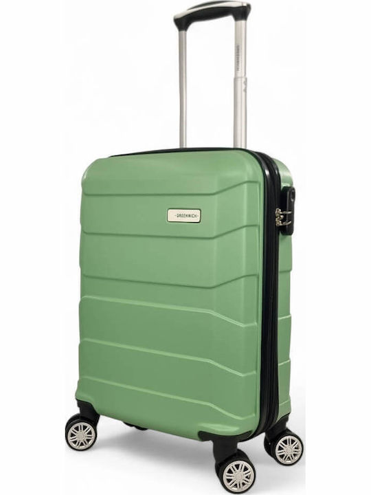 Greenwich Polo Club Cabin Hard Green Travel Suitcase with 4 Wheels Height 55cm