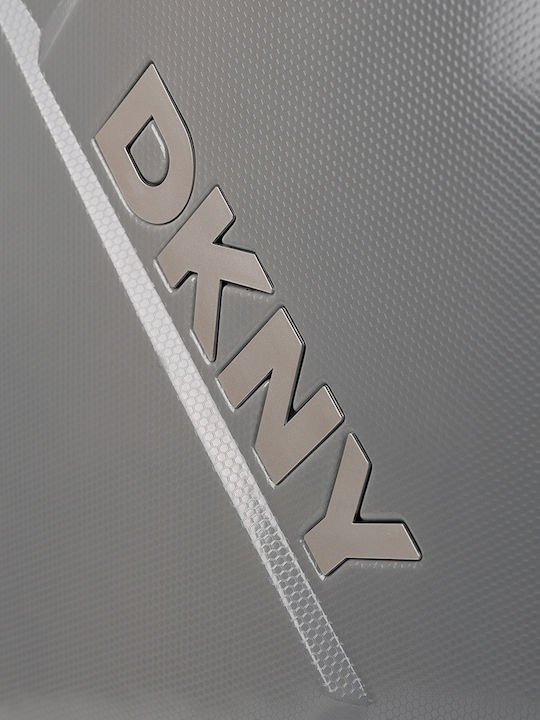 DKNY Large Hard Gray Travel Suitcase With 4 Wheels