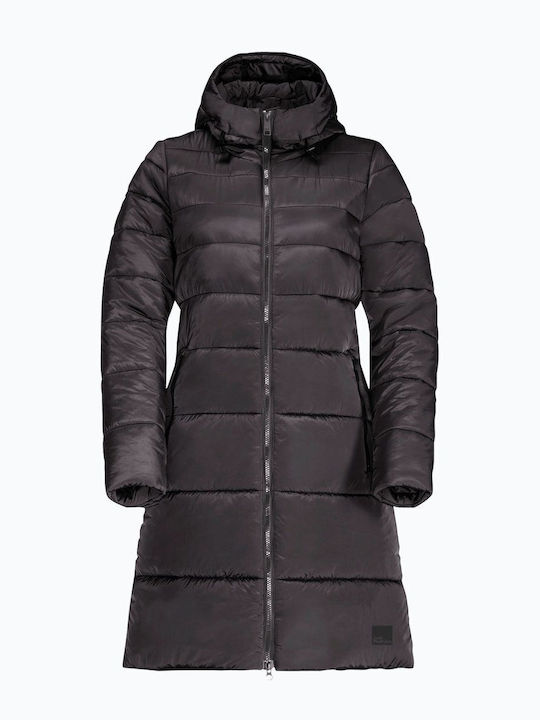 Eisbach Lang Damen Puffer Jacke für Winter ΜΑΥΡΟ