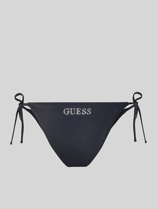 Bikini Slip με Κορδονάκια Black
