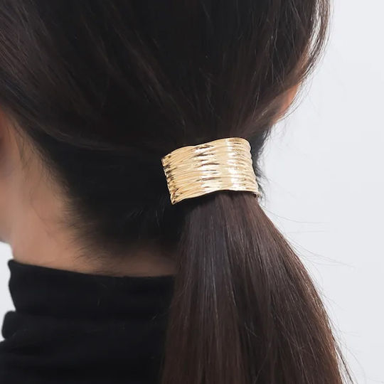 Casual Elastisches Haargummi Goldene Veredelte Manschette