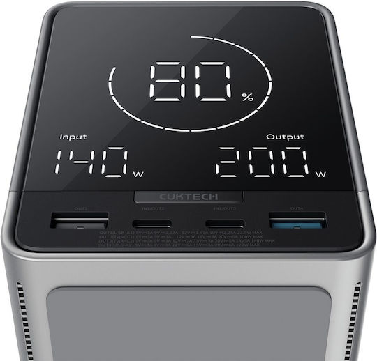 Cuktech P01CT Power Bank 40000mAh 300W με 2 Θύρες USB-A και 2 Θύρες USB-C Μαύρο