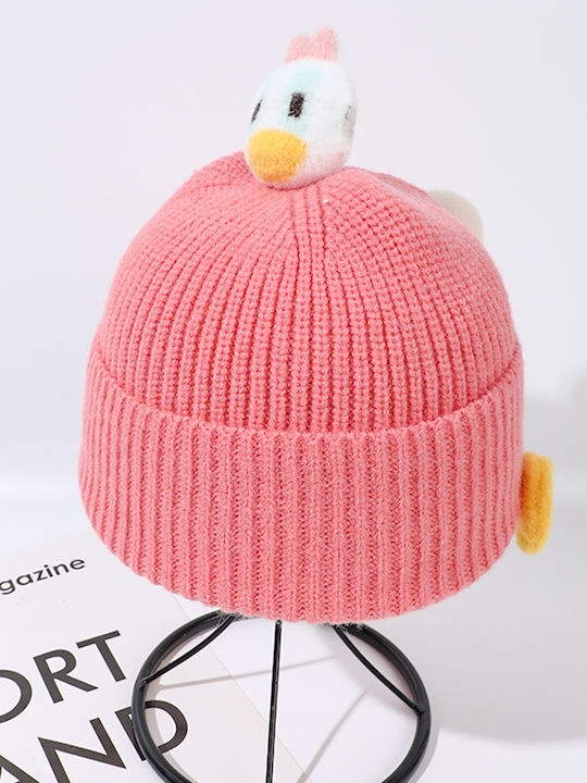 Gestricktes Rosa Kinder Beanie