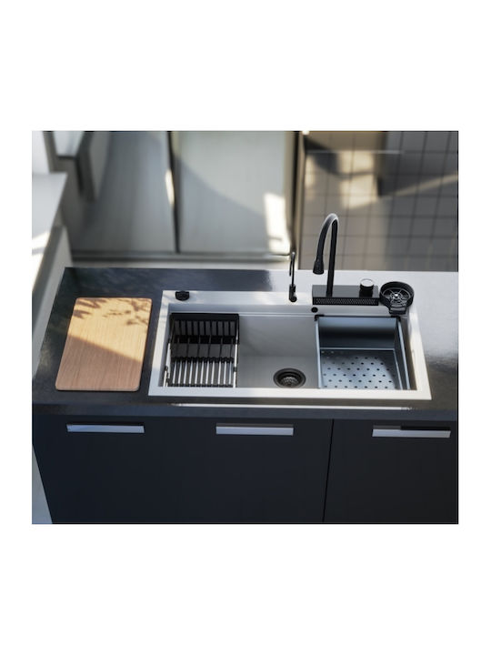 Sanitec Sienna Drop-In Küchenspüle aus Flüssigem Granit M79xB50cm Braune