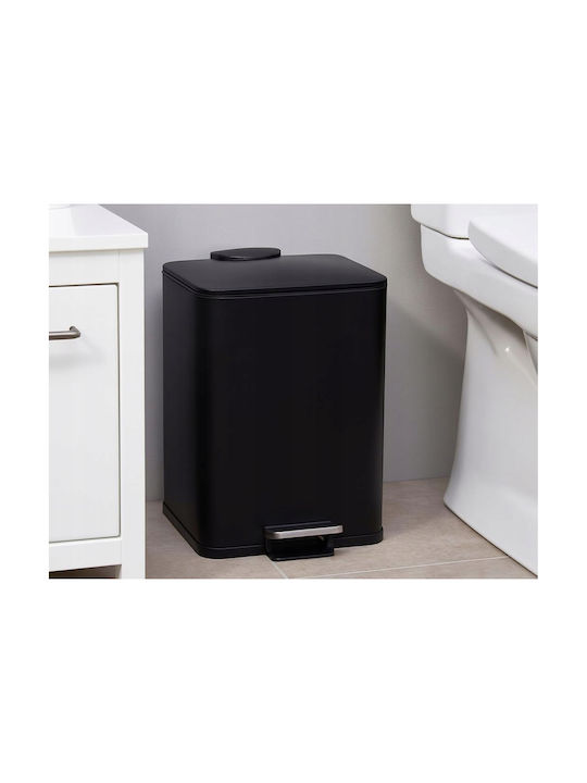 Metallic Waste Bin with Pedal Black 20lt