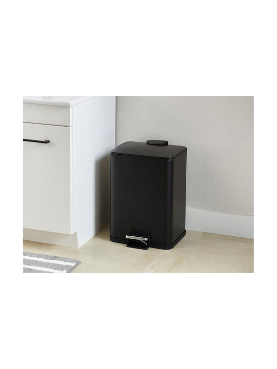 Metallic Waste Bin with Pedal Black 20lt