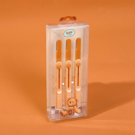 Telescopic Eyebrow Trimmer Set Teddy Island 3 Pieces