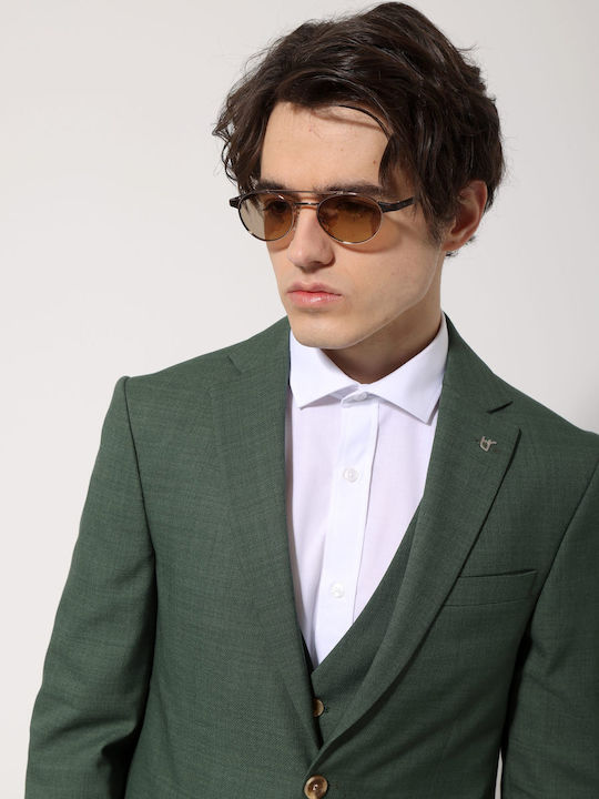 Men's Groom's Suit with Vest Green