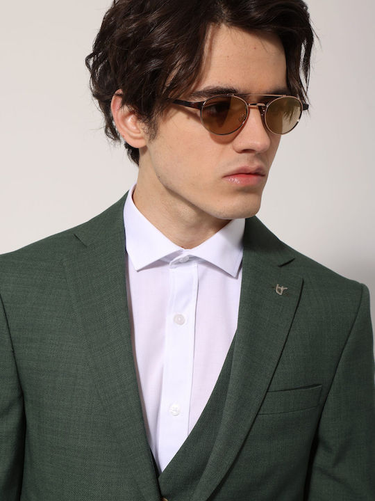 Men's Groom's Suit with Vest Green