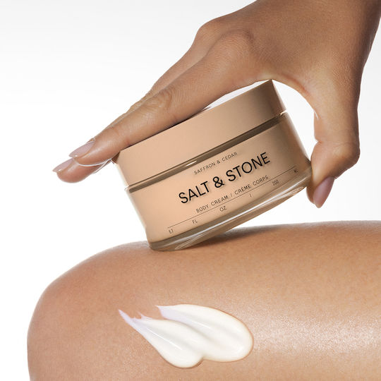 Salt & Stone Feuchtigkeitsspendende Körpercreme mit Jasmin Parfüm für Trockene und Empfindliche Haut 200ml