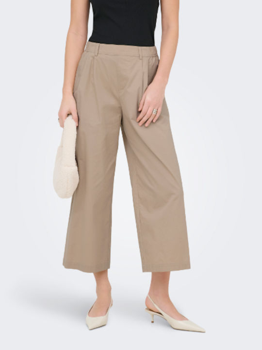 Women's Fabric Trousers Beige
