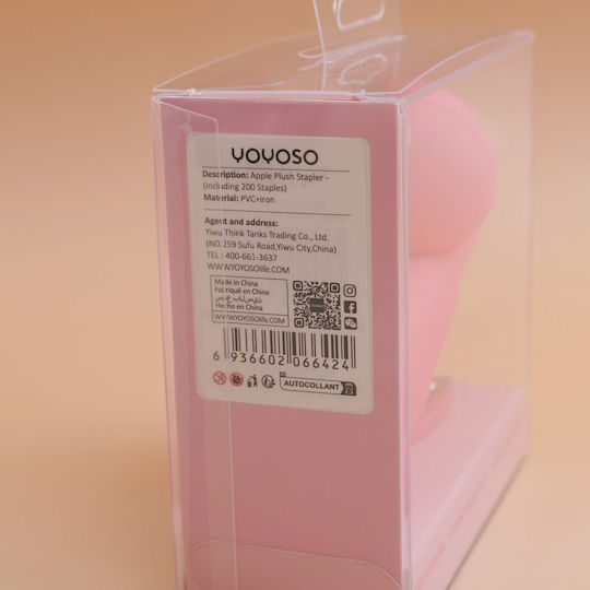 Yoyoso Heftgerät Apple Plush – 200 Büroklammern inklusive
