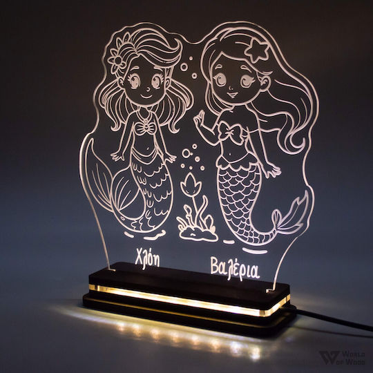 World of Wood Led Children's Decorative Lamp Multicolour 20x20cm