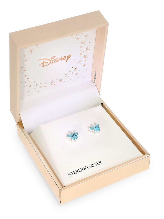 Disney Minnie Mouse Kids Earrings Studs with Stones Silver