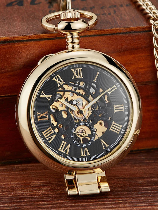 Gorben Ceas Bărbătesc 47mm de Buzunar cu Baterie Auriu