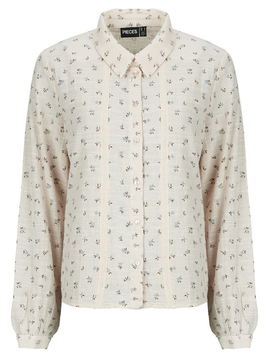 Long Sleeve Women's Beige Shirt