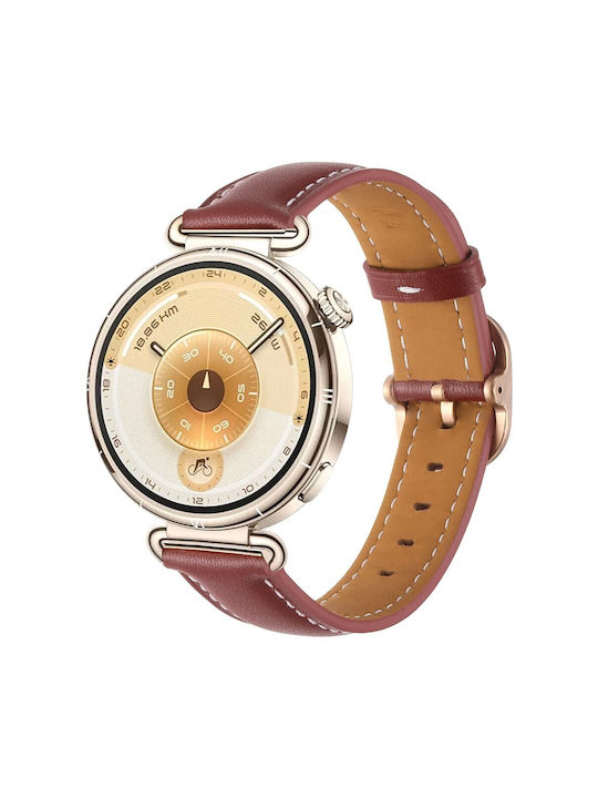 Кожена Каишка Бордо (Huawei Watch GT 6 41mm)
