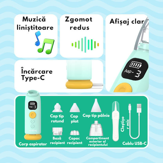 Qova Aspirator Nazal Electric pentru Sugari și Copii