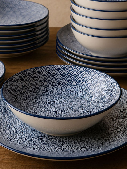 Excellent Houseware Σερβίτσιο Πιάτων από Πορσελάνη Λευκό 18τμχ