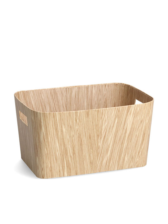 Wooden Storage Box with Lid Beige 34.2x24.5x18cm