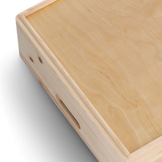 Ξύλινο Κουτί Αποθήκευσης με Καπάκι Μπεζ 60x40x15cm