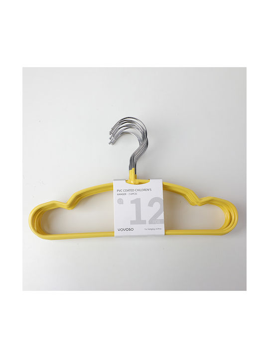 Kids Wall Hanger Multi Hook Plastic Yellow 12 Pieces