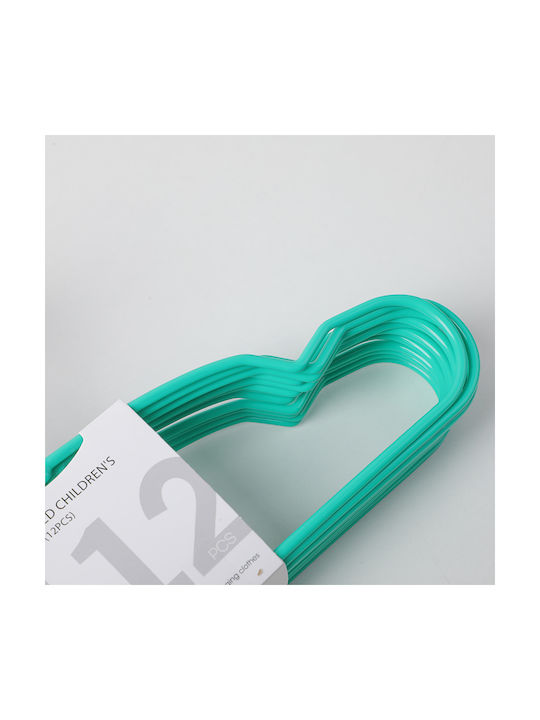 Kids Wall Hanger Multi Hook Plastic Green 12 Pieces