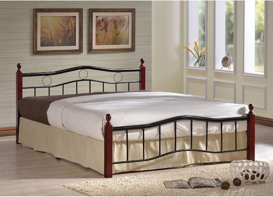 Victor Pat Dublu Metalic Negru Potrivit Pentru Saltea 140x190cm E8037