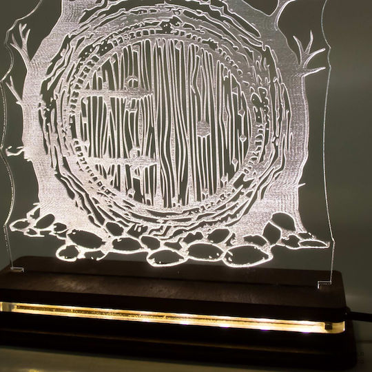 World of Wood Декоративно Осветително Тяло The Lord Of The Rings - Hobbit House LED 17x15см
