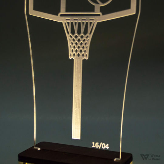 World of Wood Decorative Table Lamp Basketball LED 21x12cm