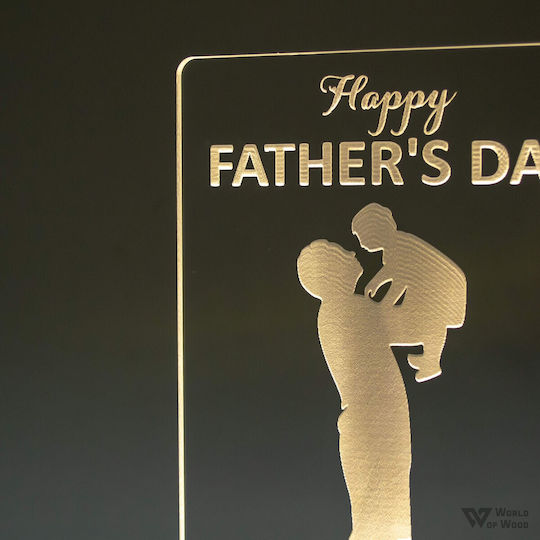World of Wood Διακοσμητικό Φωτιστικό Father's Day LED 19x11εκ.