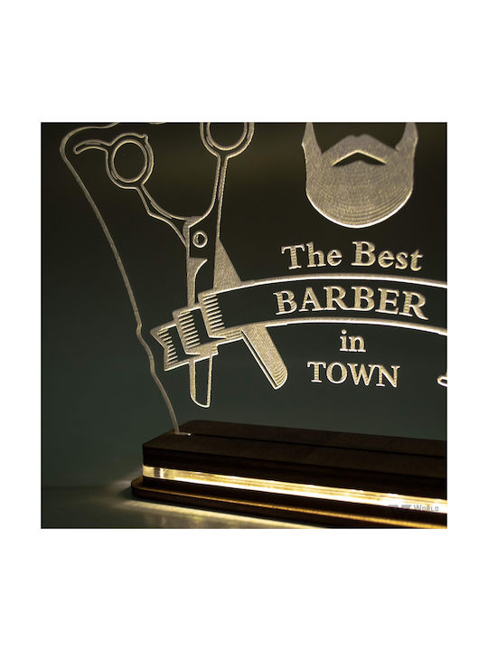 World of Wood Decorative Table Lamp The Best Barber Shop LED 20x18cm