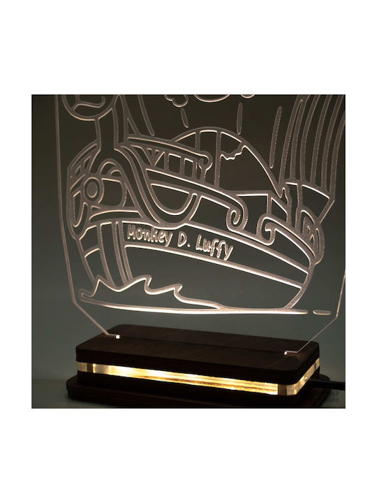 World of Wood Decorative Table Lamp One Piece Pirate Ship Logo LED 19x17cm